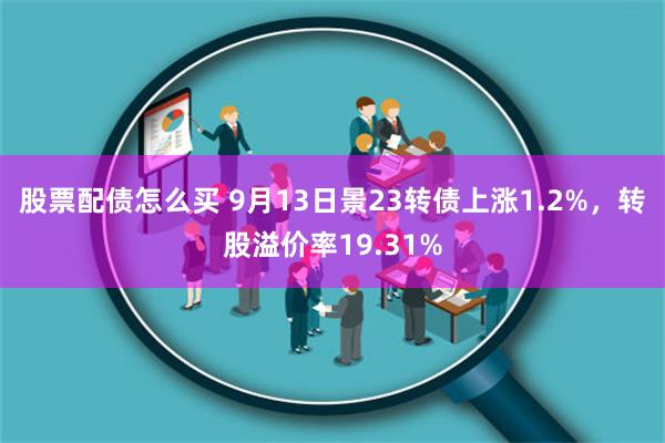 股票配债怎么买 9月13日景23转债上涨1.2%，转股溢价率19.31%