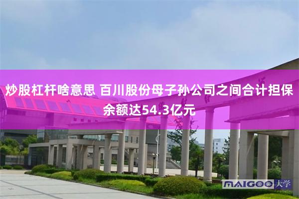 炒股杠杆啥意思 百川股份母子孙公司之间合计担保余额达54.3亿元