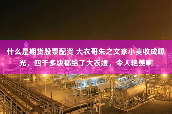 什么是期货股票配资 大衣哥朱之文家小麦收成曝光，四千多块都给了大衣嫂，令人艳羡啊