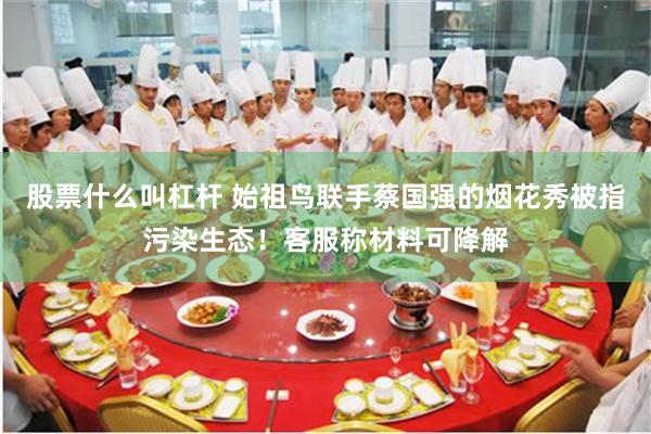 股票什么叫杠杆 始祖鸟联手蔡国强的烟花秀被指污染生态!客服称材料可降解