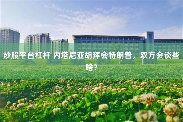 炒股平台杠杆 内塔尼亚胡拜会特朗普，双方会谈些啥？