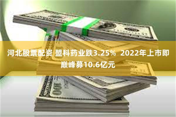 河北股票配资 盟科药业跌3.25%  2022年上市即巅峰募10.6亿元