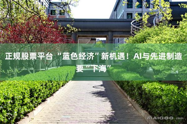 正规股票平台 “蓝色经济”新机遇！AI与先进制造要“下海”