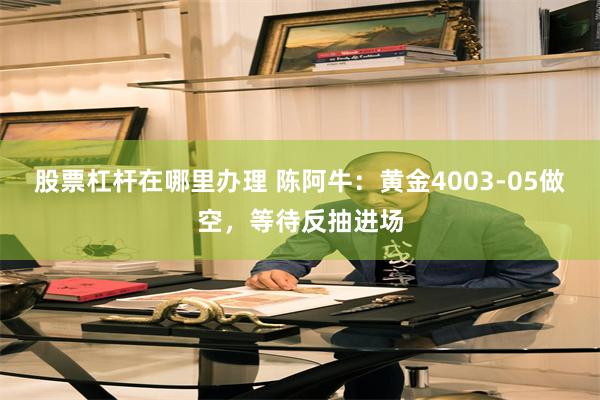 股票杠杆在哪里办理 陈阿牛:黄金4003-05做空,等待反抽进场