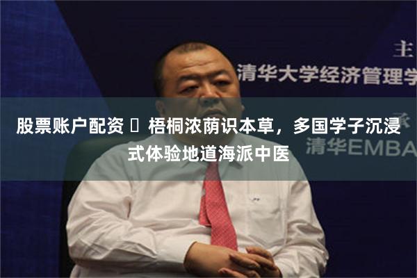 股票账户配资 ​梧桐浓荫识本草，多国学子沉浸式体验地道海派中医