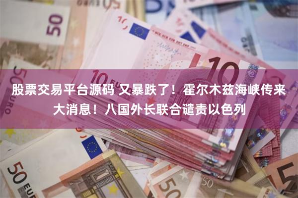 股票交易平台源码 又暴跌了！霍尔木兹海峡传来大消息！八国外长联合谴责以色列