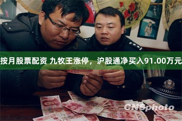 按月股票配资 九牧王涨停，沪股通净买入91.00万元