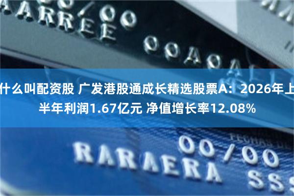 什么叫配资股 广发港股通成长精选股票A：2026年上半年利润1.67亿元 净值增长率12.08%