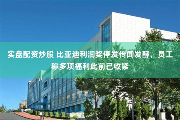 实盘配资炒股 比亚迪利润奖停发传闻发酵，员工称多项福利此前已收紧
