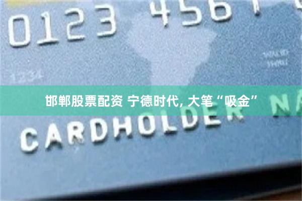 邯郸股票配资 宁德时代, 大笔“吸金”