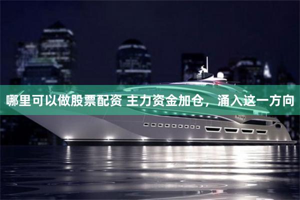 哪里可以做股票配资 主力资金加仓，涌入这一方向