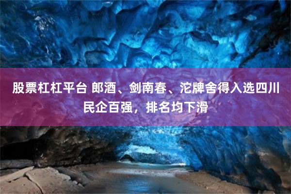 股票杠杠平台 郎酒、剑南春、沱牌舍得入选四川民企百强，排名均下滑