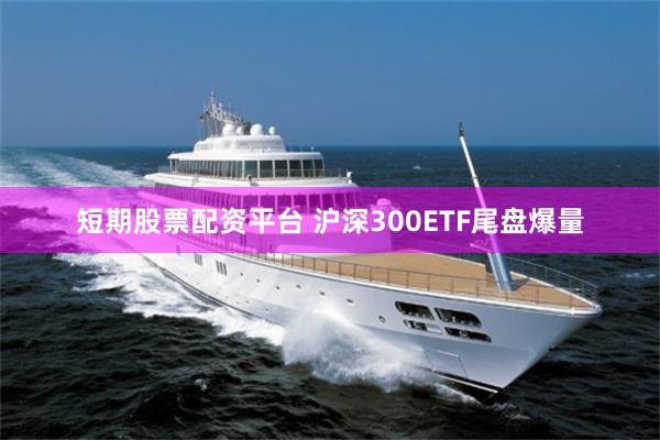 短期股票配资平台 沪深300ETF尾盘爆量